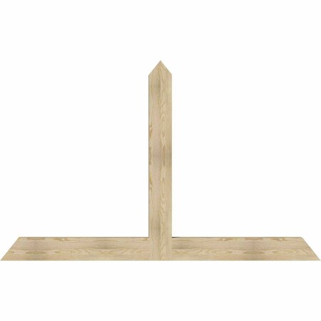 Ekena Millwork Portland Rough Sawn Timber Gable Bracket, Douglas Fir, 84"W x 53"H x 4"D x 6"F, 15/12 Pitch GBW084X53X0406POR00RDF